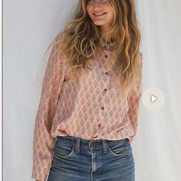 Jen's Pirate Booty Long Sleeve Button Down Daydreamer Amata Blouse Size XS - Picture 2 of 13